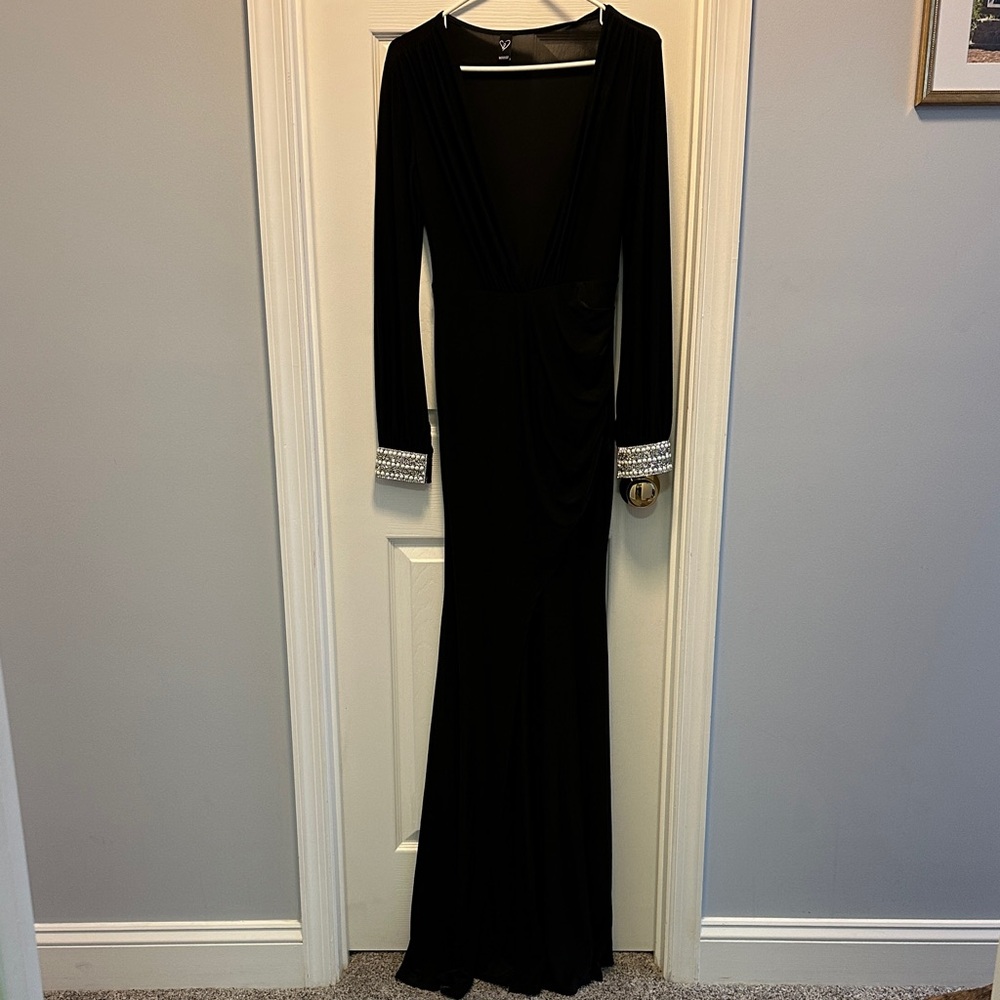 Windsor Black Long Sleeve Dress with Silver Cuffs